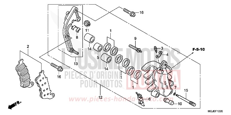 MACHOIRE DE FREIN AVANT G. (CBF1000FA/FT/FS) de CBF1000F ABS SWORD SILVER METALLIC (NHA95) 2012